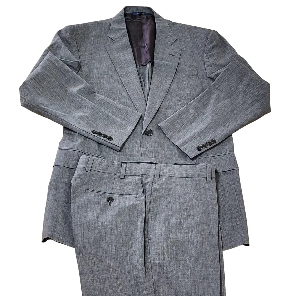 Brooks Brothers Suit Mens 42L 36x30 Gray Wool Blend Madison BrooksCool 2 Piece